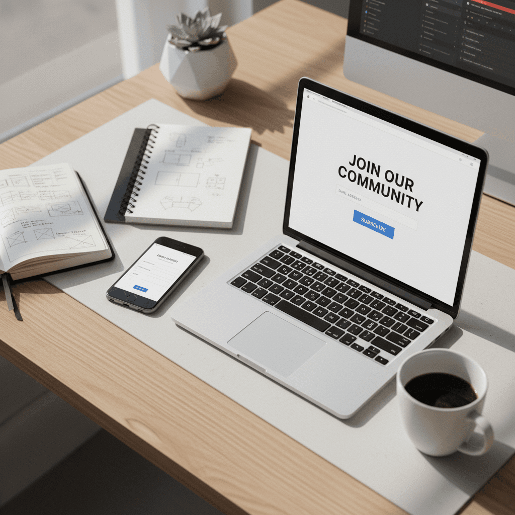 Email newsletter displayed on screen